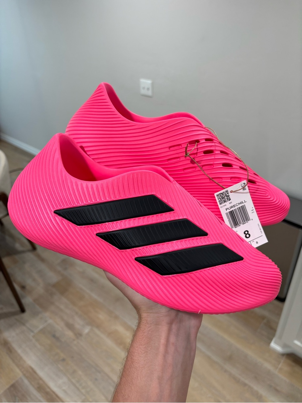 Adidas PureChill 'Bright Pink' Men's Size 8 Recovery Running Mules NEW! KI0065